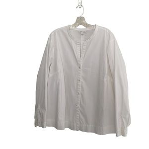 J.Jill cotton blend white button down shirt size 2X